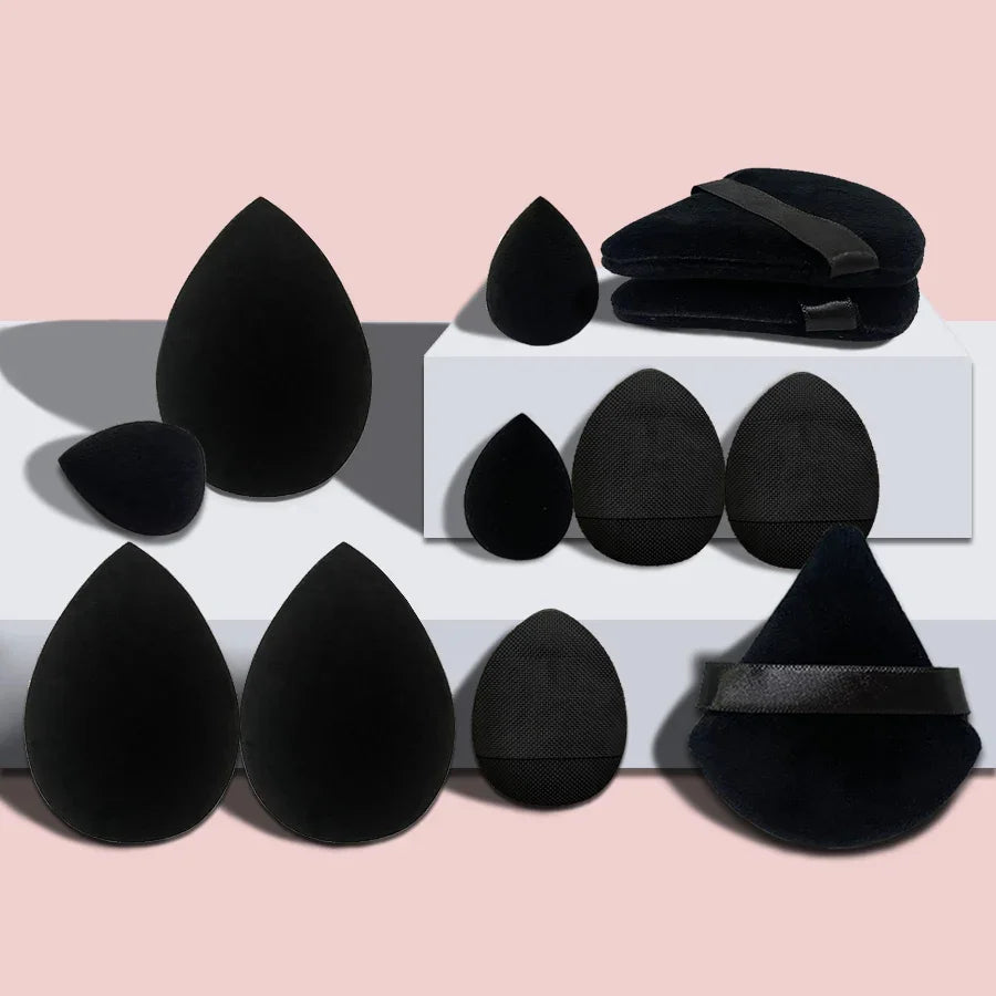 12 Pieces Powder Puff Face Triangle Makeup Sponge Soft Velour Puffs for Loose Powder Setting Powder Blender Foundation Sponge Be