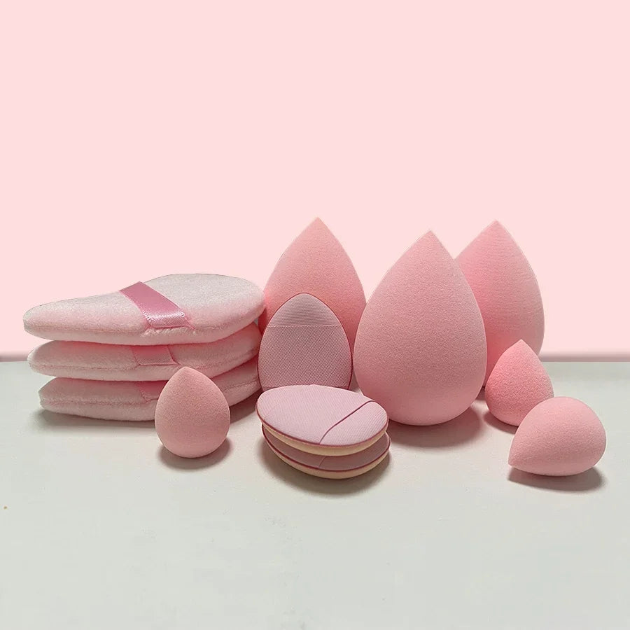 12 Pieces Powder Puff Face Triangle Makeup Sponge Soft Velour Puffs for Loose Powder Setting Powder Blender Foundation Sponge Be