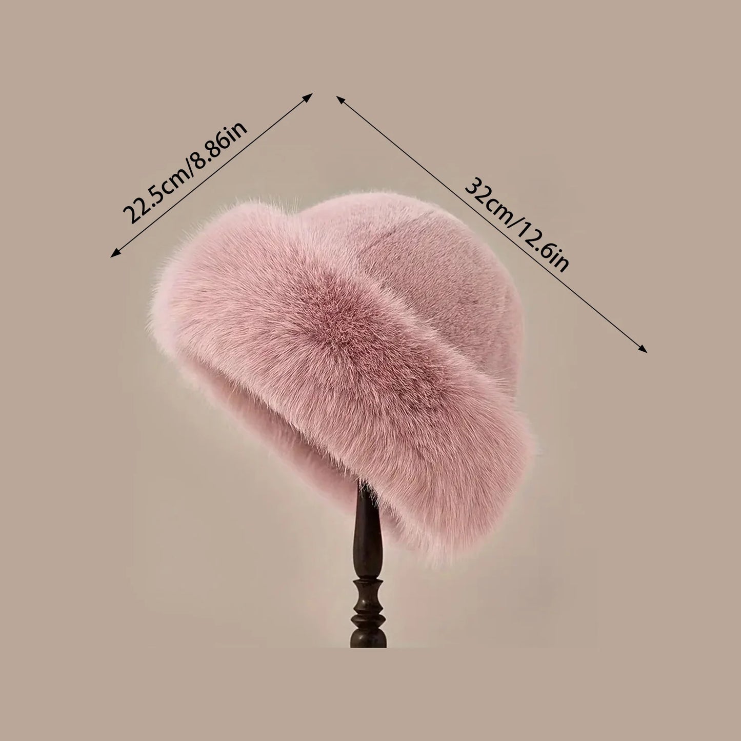 Women Winter Fur Hat Cold-Proof Outdoor Thicken Warm Soft Hat for Casual Trips Sports Skiing