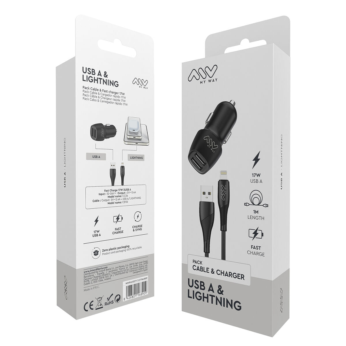 Myway黑色車用充電器