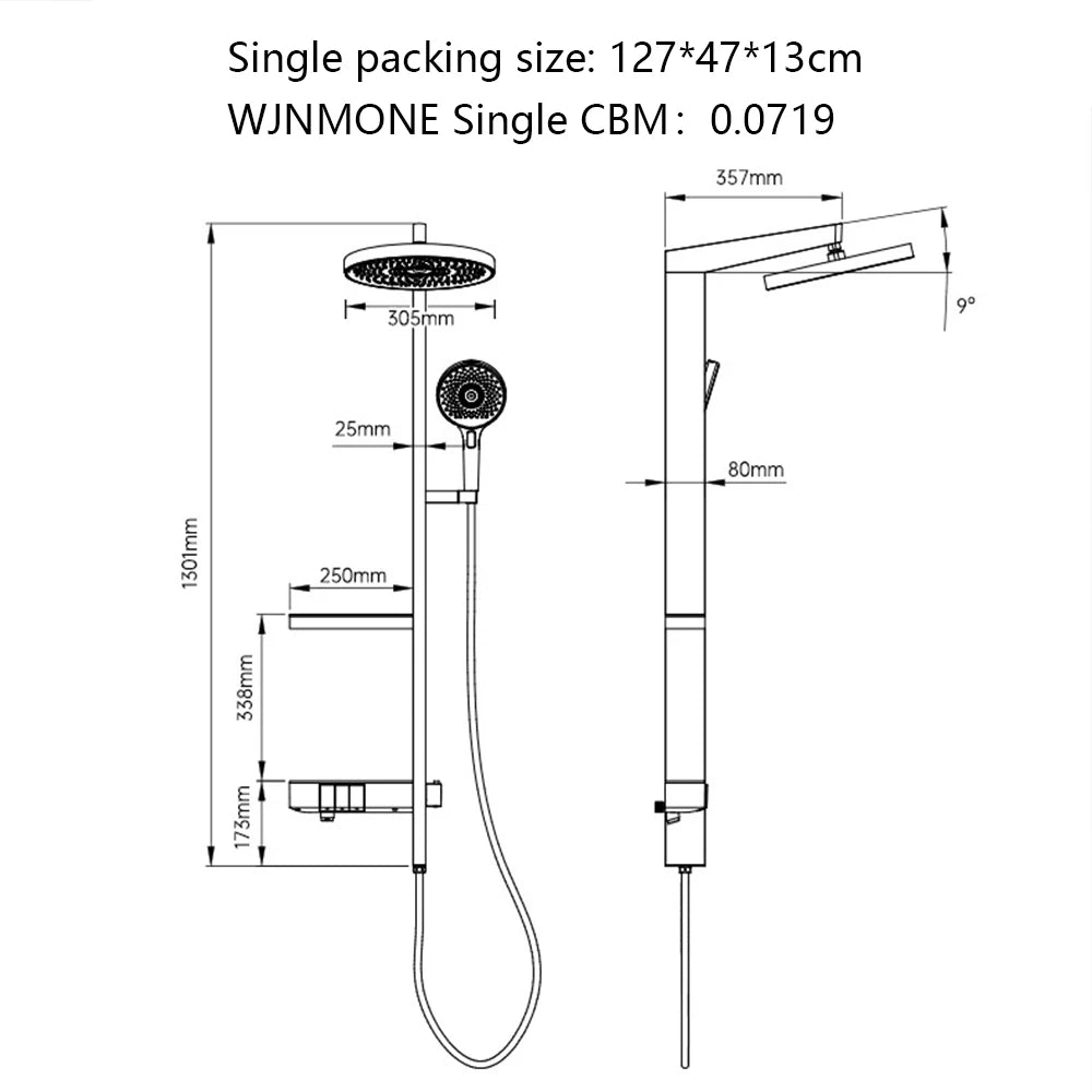 Top 1 High End Wall Mounted Thermostatic Mixer Set Niche Bathroom Faucets Ceramic Valve Shower System Bathtub Shower Faucet Set