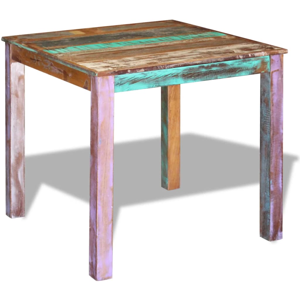 NNEDPE Dining Table Solid Reclaimed Wood 80x82x76 Cm-2