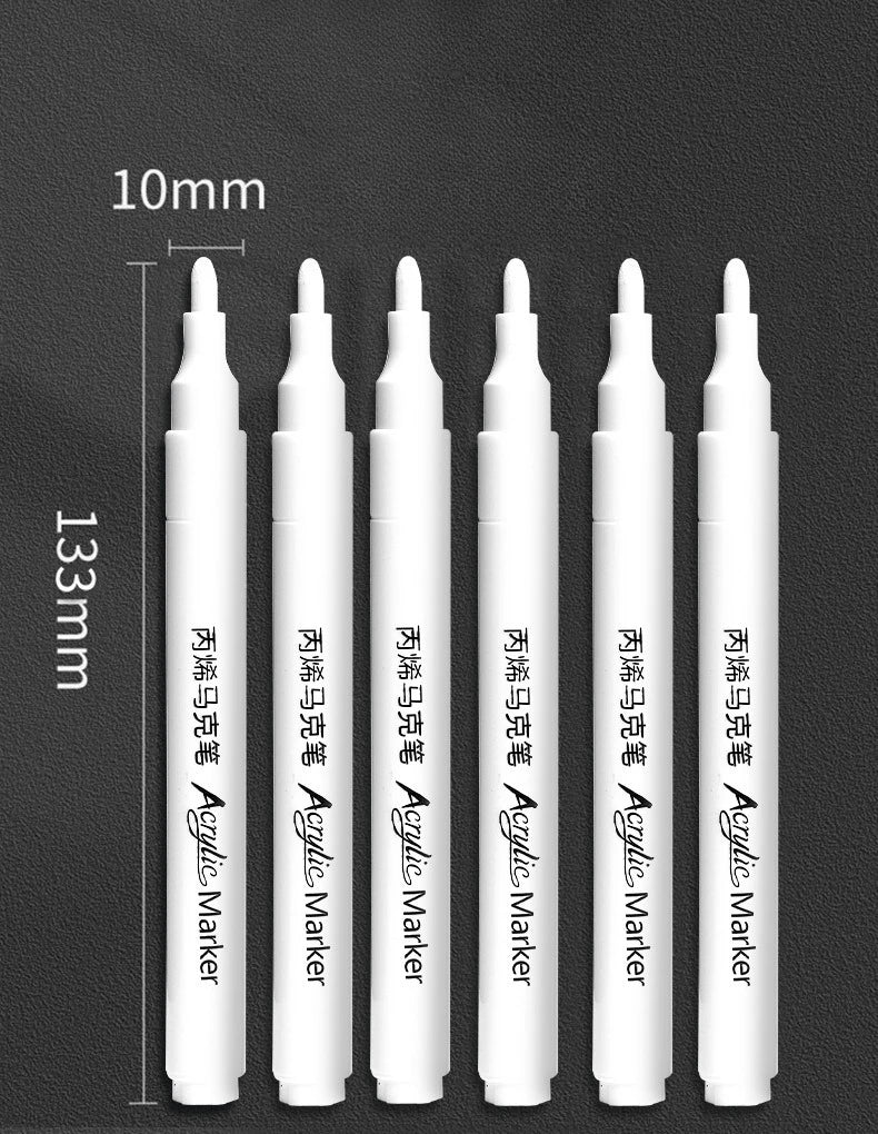 1/3/5 Pcs Student-specific white acrylic marker for sketching, highlighting, and oil-based quick-drying painting brush