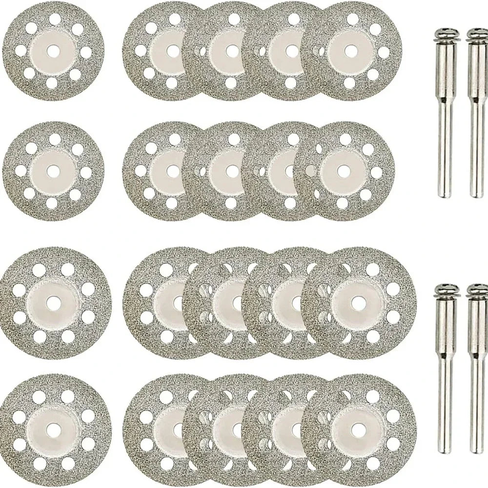 12pcs 22mm Diamond Cutting Disc 3mm Grinding Wheel Mandrel for Metal Cutting Rotary Tool Electric Grinder Parts
