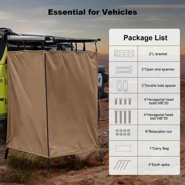 便攜式戶外淋浴帳篷，適用於露營、房車和卡車 - 防水隱私遮蔽棚，易於搭建