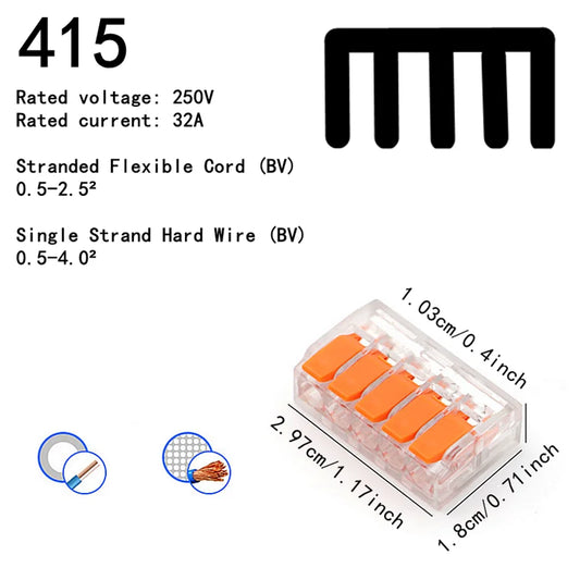 10-75 Pcs Orange Universal Type Quick Plug-in Terminals,Electrical Equipment Connectors,Wire Connector Terminals,250V/32A