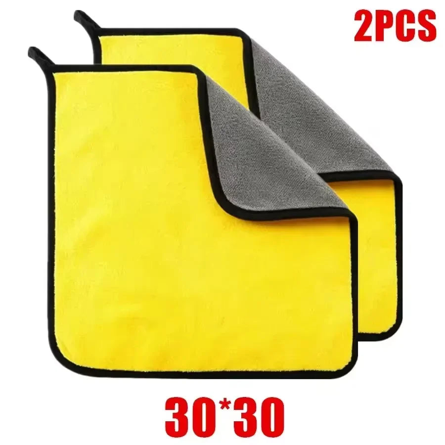 1/2/3/6/10pcs 30X60cm Microfiber Car Cleaning Towels Soft Quick Drying for Windows Mirrors Wiping Rags Double Layer Wash Cloth