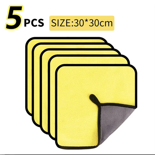 1/2/3/6/10pcs 30X60cm Microfiber Car Cleaning Towels Soft Quick Drying for Windows Mirrors Wiping Rags Double Layer Wash Cloth