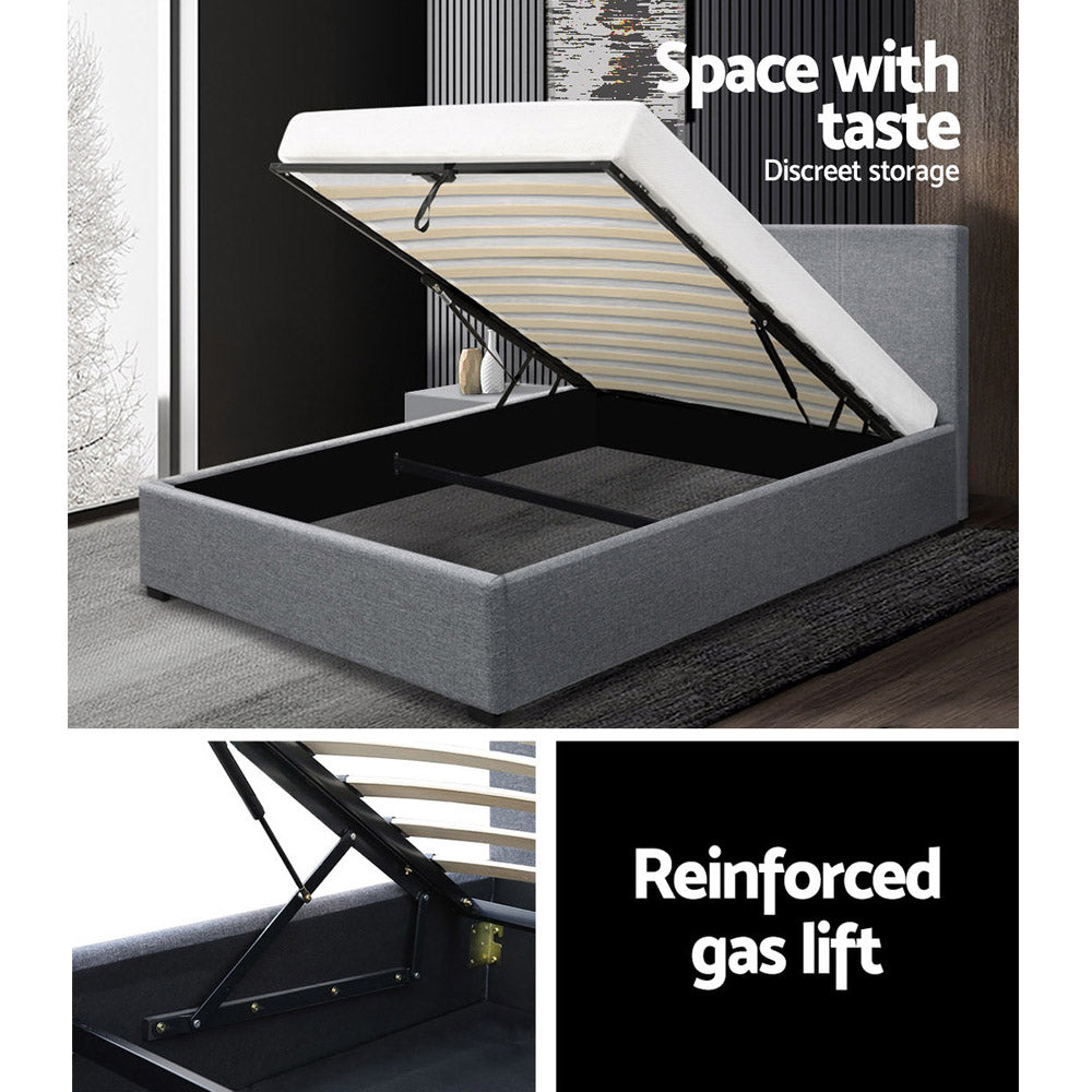 NNEDSZ Nino Bed Frame Fabric - Grey King Single-4