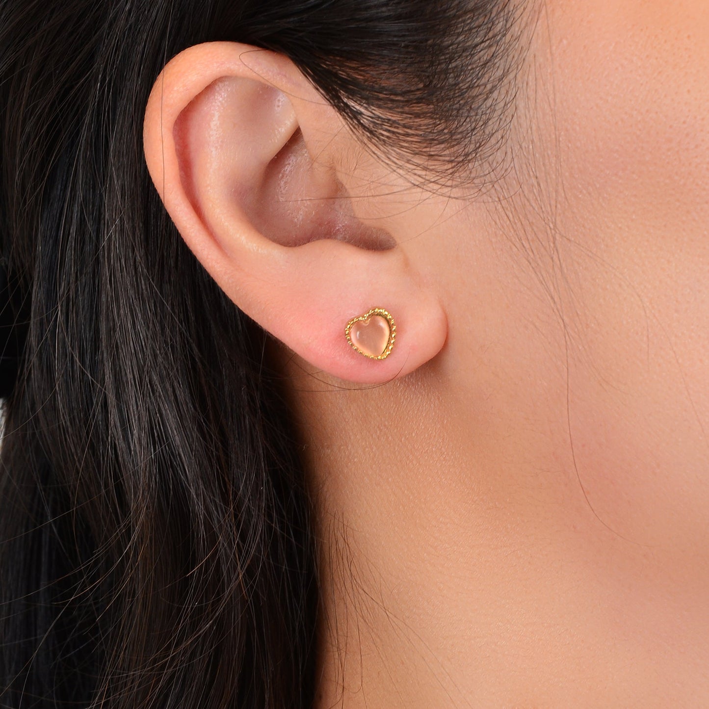 6件糖果色樹脂心型耳環組 節日派對日常佩戴首飾