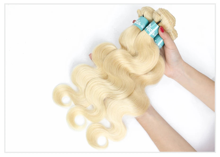 1/3/4 613 金色接髮 巴西髮束 波浪捲 Remy 真髮 長款 26 28 30 32 34 36 38 40 英寸