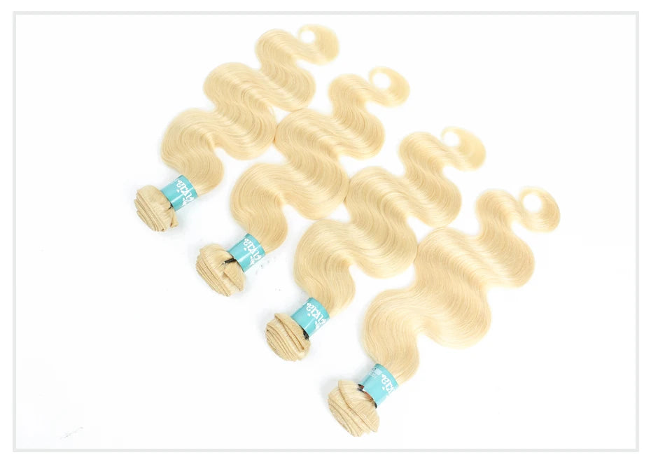 1/3/4 613 金色接髮 巴西髮束 波浪捲 Remy 真髮 長款 26 28 30 32 34 36 38 40 英寸