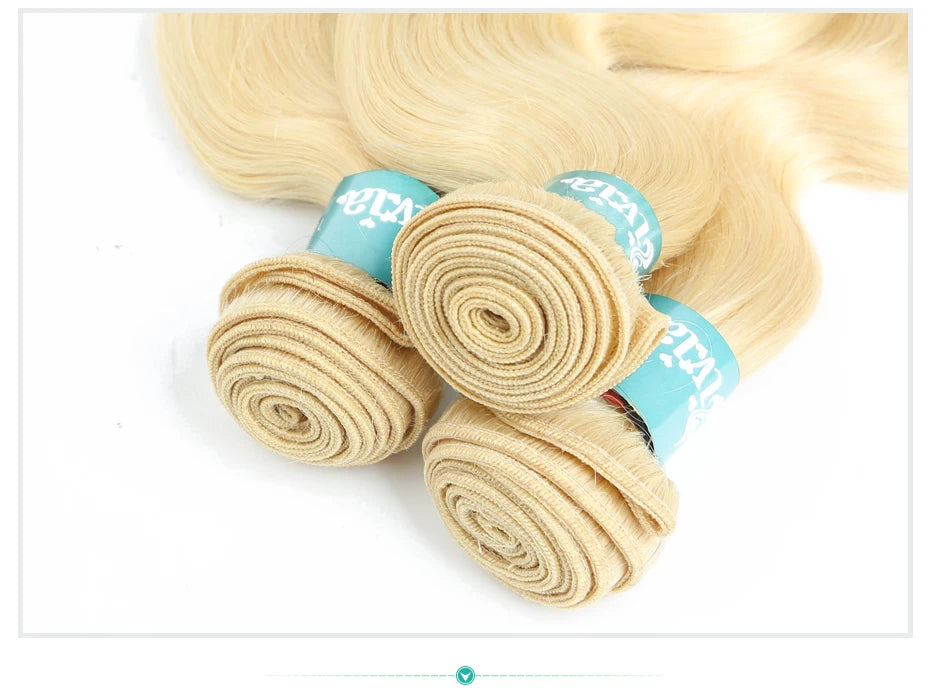 1/3/4 613 金色接髮 巴西髮束 波浪捲 Remy 真髮 長款 26 28 30 32 34 36 38 40 英寸