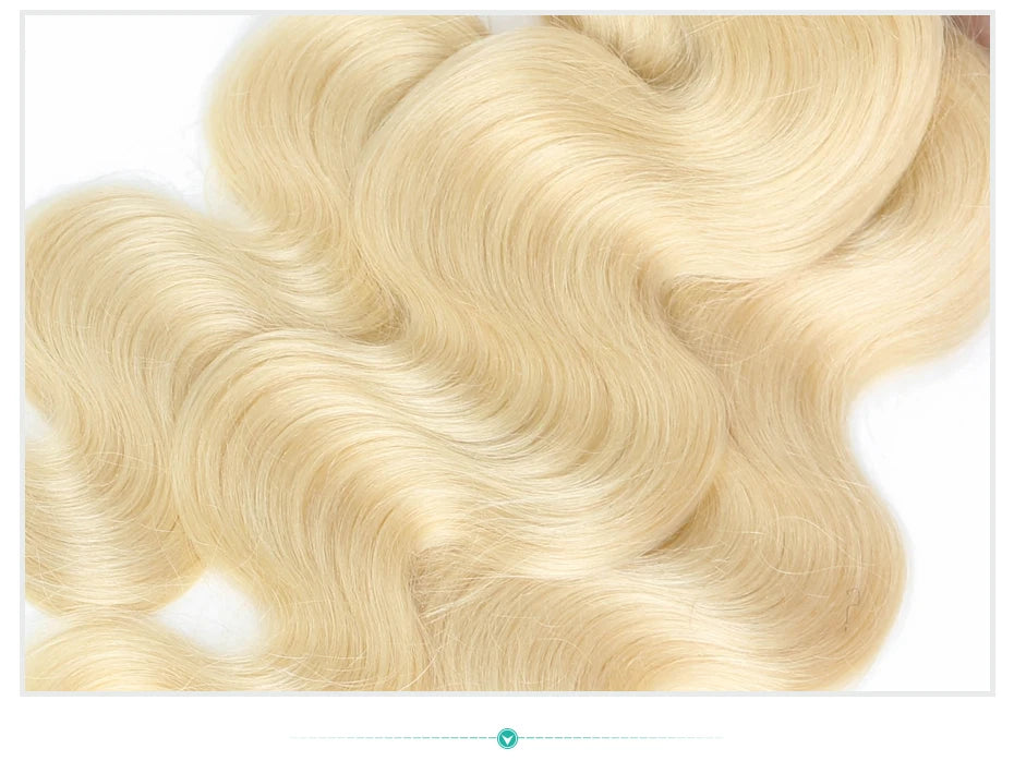 1/3/4 613 金色接髮 巴西髮束 波浪捲 Remy 真髮 長款 26 28 30 32 34 36 38 40 英寸