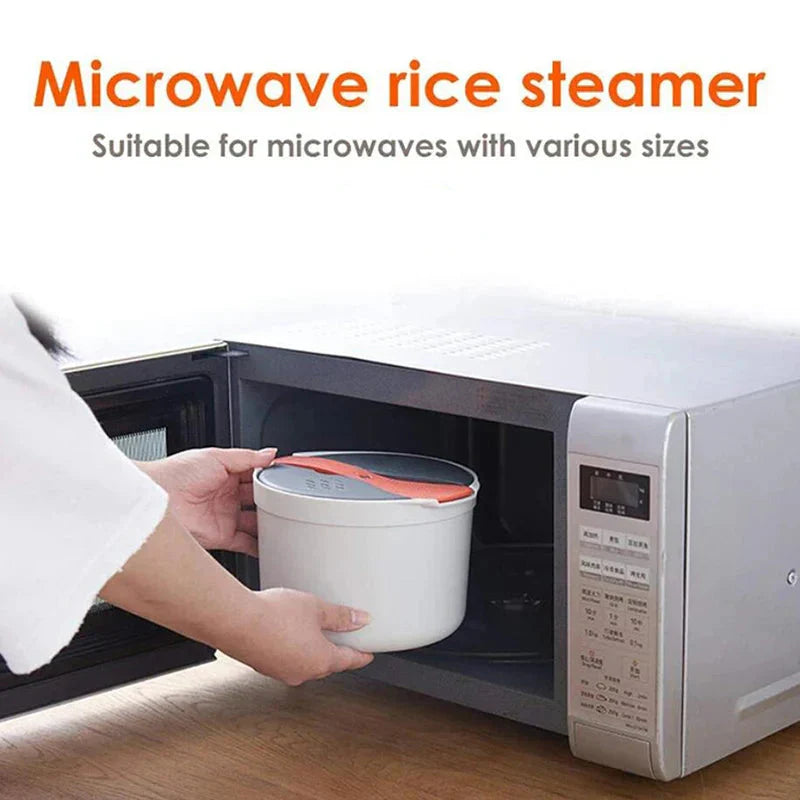 Portable Microwave Rice Cooker & Bento Lunch Box Orange-3