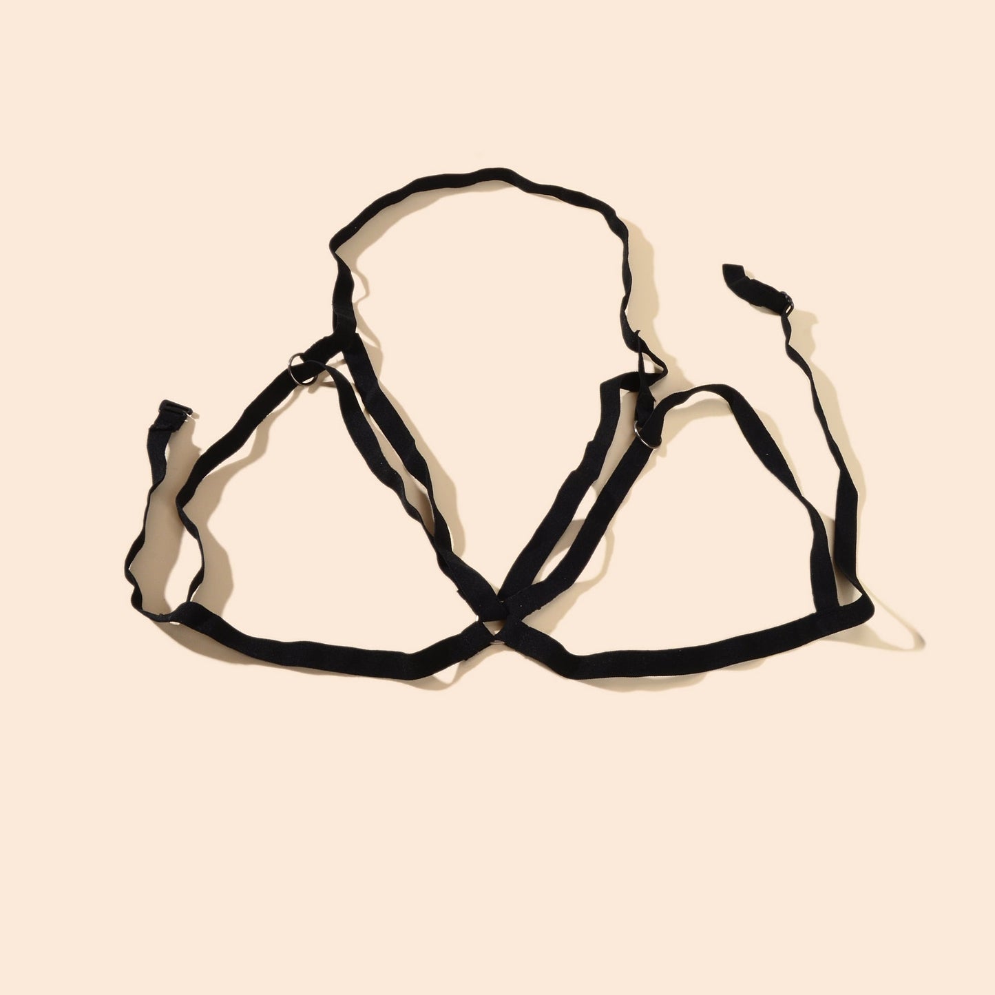 Sexy Black Elastic Chest Chain Layered Bra Chain Harness Nightclub Body Chain