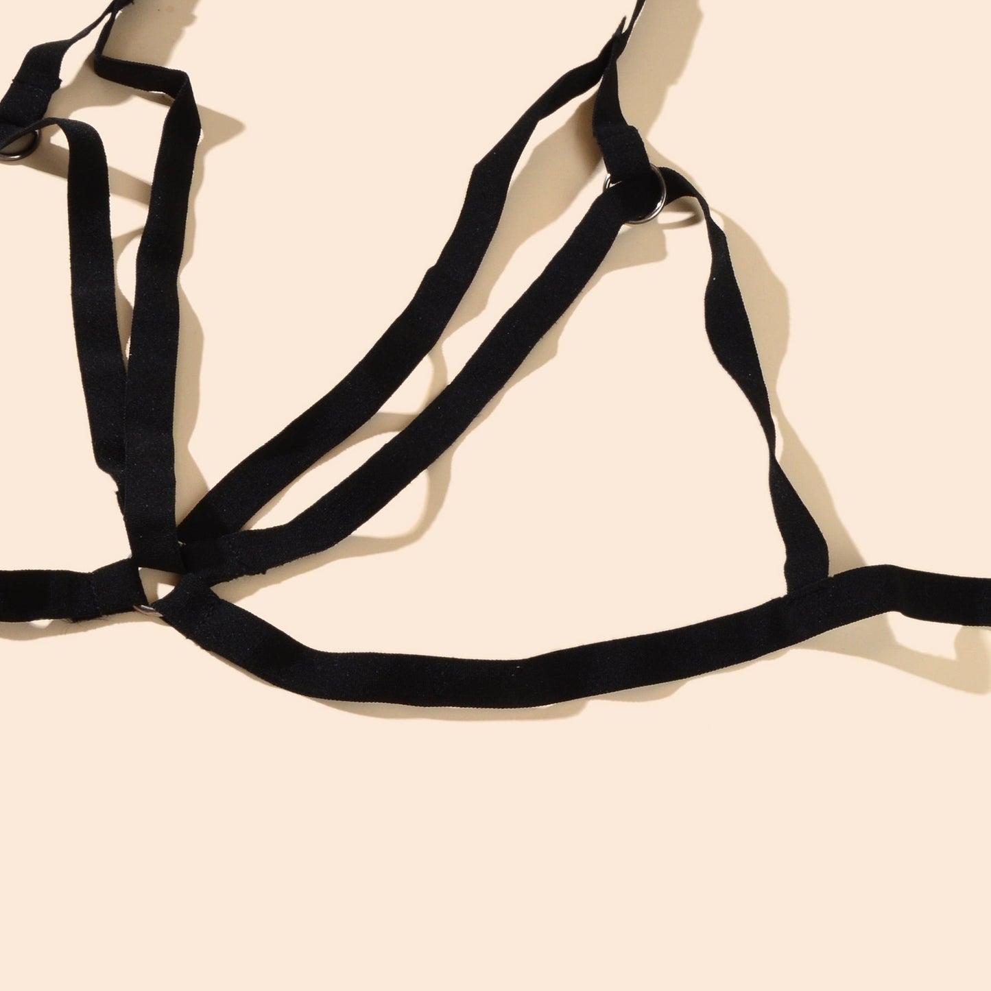 Sexy Black Elastic Chest Chain Layered Bra Chain Harness Nightclub Body Chain