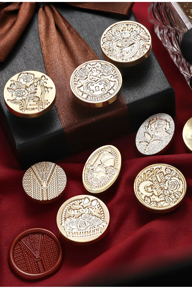 Valentine's Day Wax Seal Stamp Love Rose Sealing Stamp Head DIY Scrapbook Envelopes Wedding Invitations Gift Cards Decor