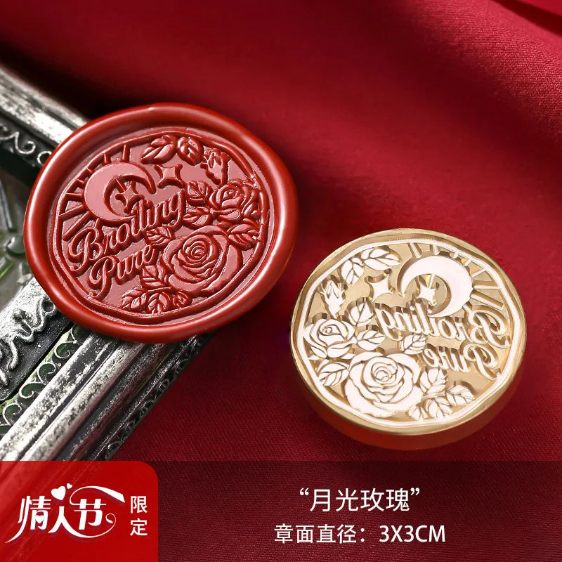 Valentine's Day Wax Seal Stamp Love Rose Sealing Stamp Head DIY Scrapbook Envelopes Wedding Invitations Gift Cards Decor