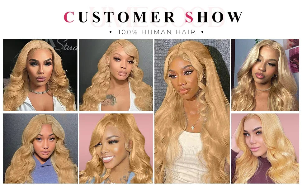 Hd Honey Blonde Wig Human Hair 13x6 Body Wave Lace Front Wigs For Women 13x4 Transparent Lace Loose Wave  #27 Colored Wigs