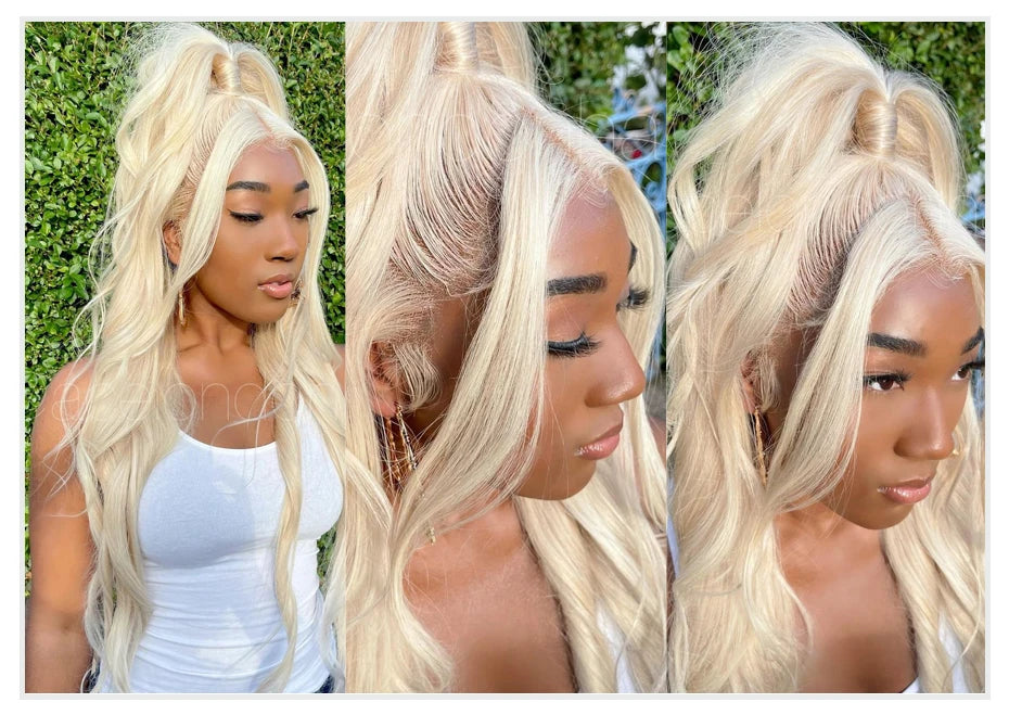 13x4 13x6 360 HD Transparent 613 Lace Frontal Wig Honey Blonde Color Brazilian Raw Body Wave Lace Front Human Hair Wig For Women