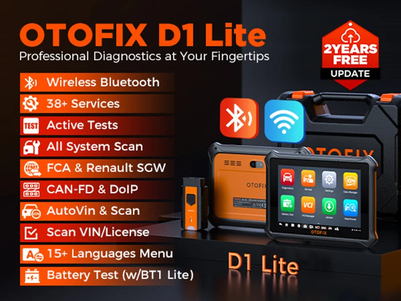 OTOFIX D1 LITE OBD2 掃描器汽車診斷工具藍牙無線雙向控制 OBD 汽車掃描工具主動測試