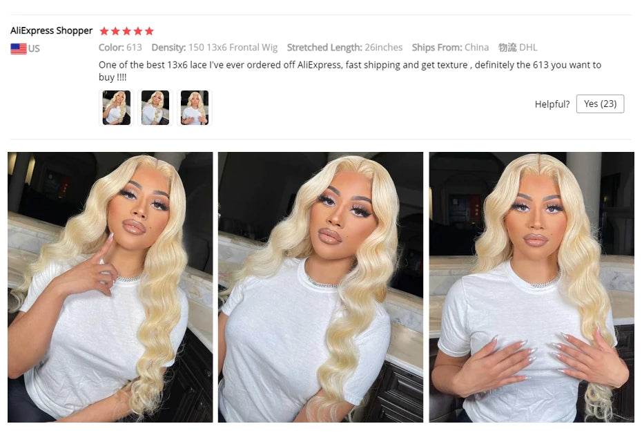 13x4 13x6 360 HD Transparent 613 Lace Frontal Wig Honey Blonde Color Brazilian Raw Body Wave Lace Front Human Hair Wig For Women