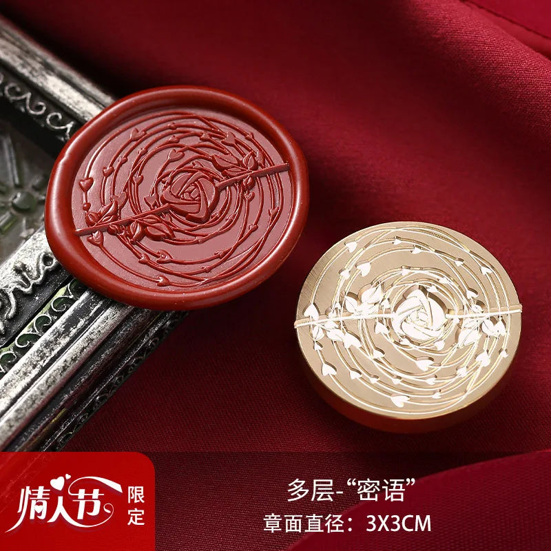 Valentine's Day Wax Seal Stamp Love Rose Sealing Stamp Head DIY Scrapbook Envelopes Wedding Invitations Gift Cards Decor