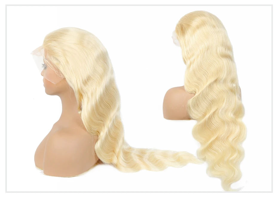 13x4 13x6 360 HD Transparent 613 Lace Frontal Wig Honey Blonde Color Brazilian Raw Body Wave Lace Front Human Hair Wig For Women