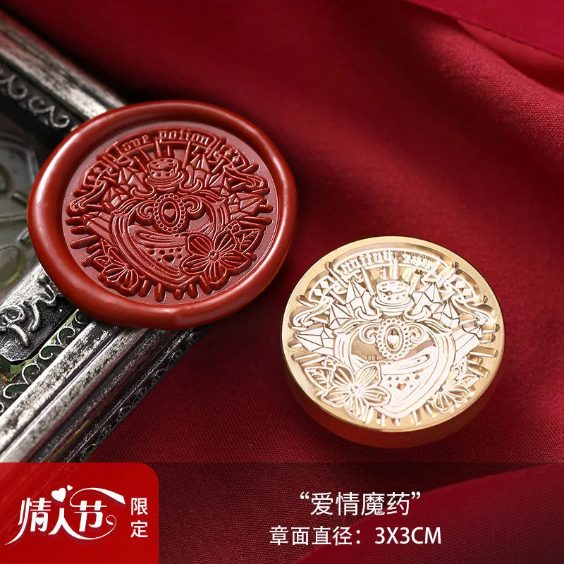 Valentine's Day Wax Seal Stamp Love Rose Sealing Stamp Head DIY Scrapbook Envelopes Wedding Invitations Gift Cards Decor