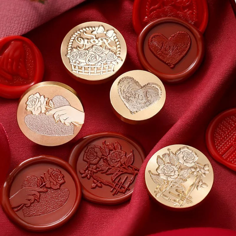 Valentine's Day Wax Seal Stamp Love Rose Sealing Stamp Head DIY Scrapbook Envelopes Wedding Invitations Gift Cards Decor