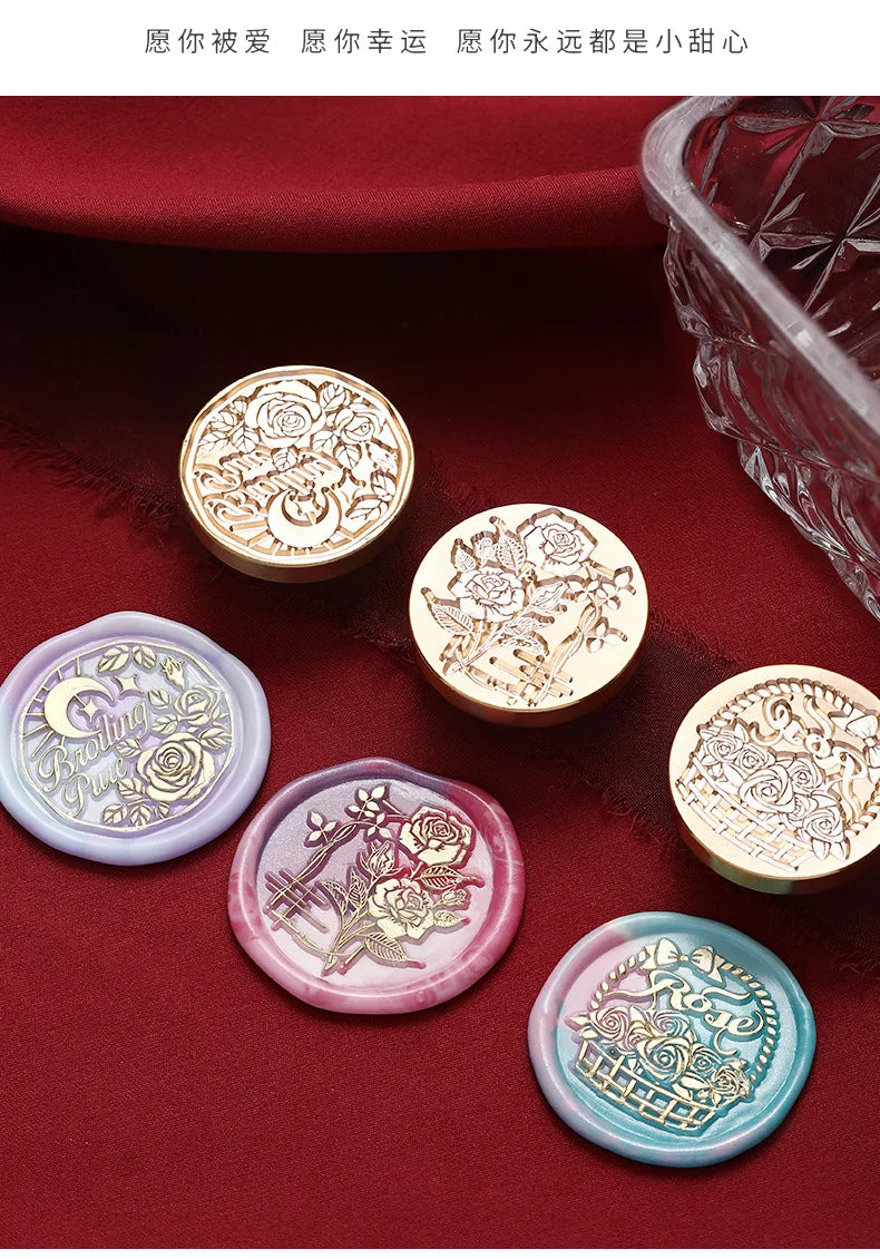 Valentine's Day Wax Seal Stamp Love Rose Sealing Stamp Head DIY Scrapbook Envelopes Wedding Invitations Gift Cards Decor