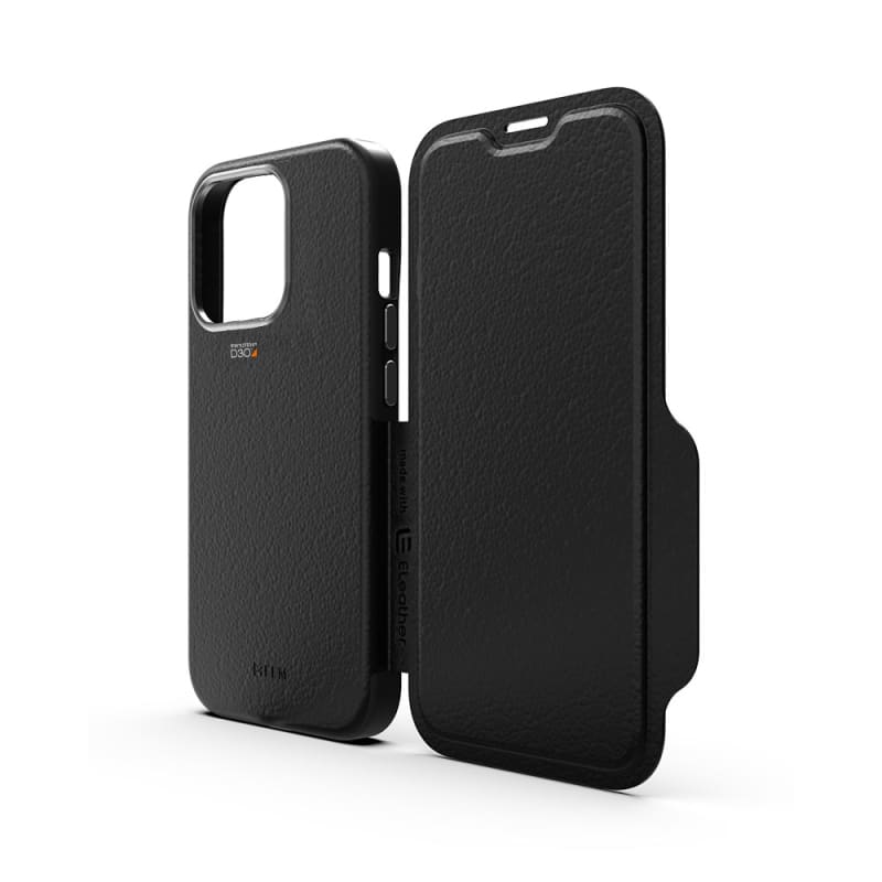 NNEDSZ EFM Monaco Leather Wallet Case Armour with D3O 5G Signal Plus for iPhone 13 Pro (6.1" Pro) - Black-1