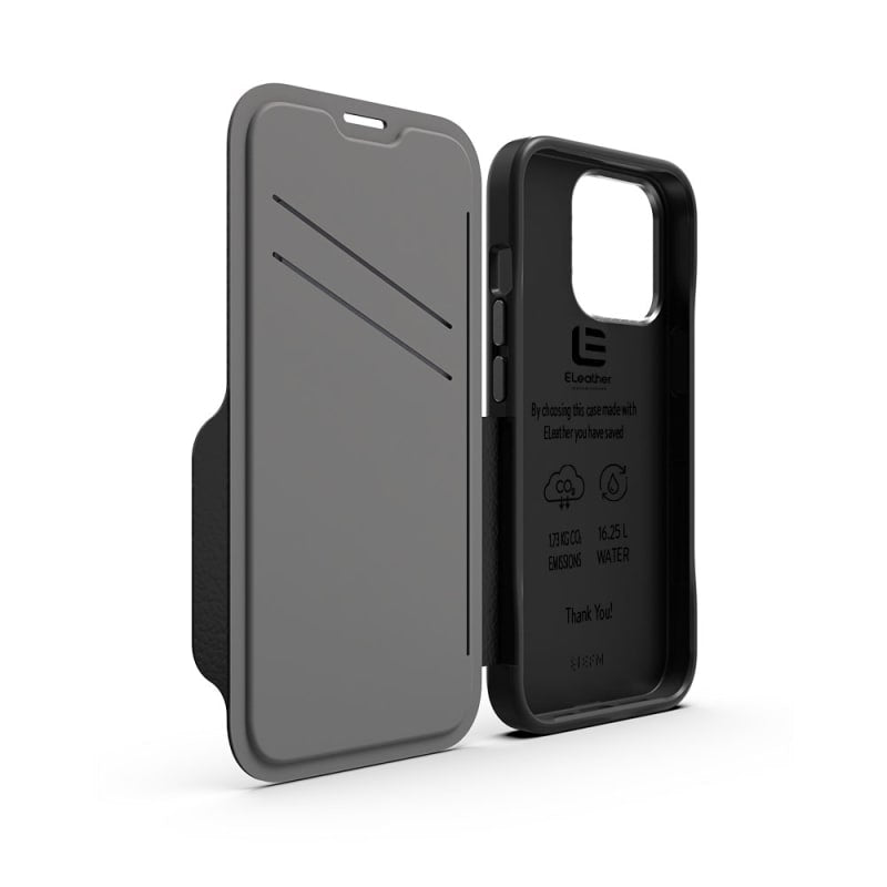 NNEDSZ EFM Monaco Leather Wallet Case Armour with D3O 5G Signal Plus for iPhone 13 Pro (6.1" Pro) - Black-3