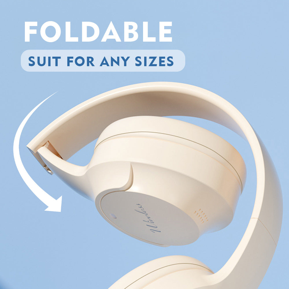 NNEDSZ Khaki Wireless Bluetooth Headphones with Hi-Fi Bass, Foldable Design, and Card Slot-3