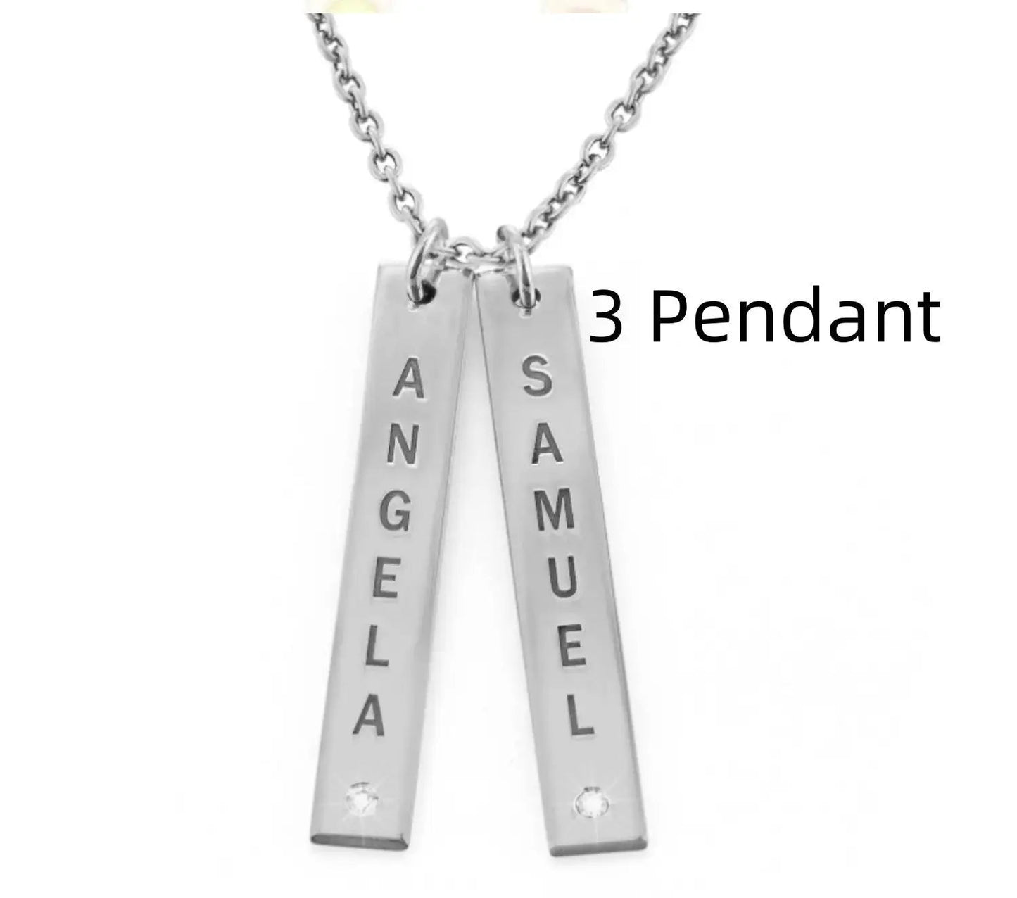 Personalized Vertical Necklace, Mother's Day Gift