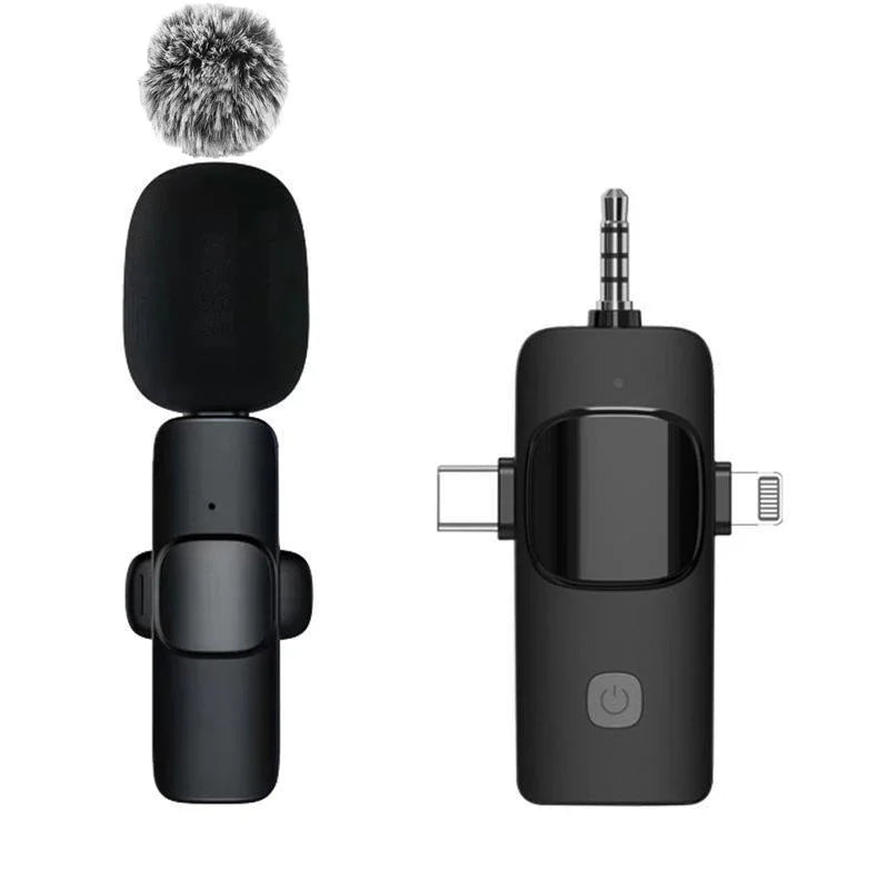 Wireless Lavalier Mic Audio Video Recording Mini Replaceable Windproof Fleece Microphone for vlog YouTube Shooting Microphone