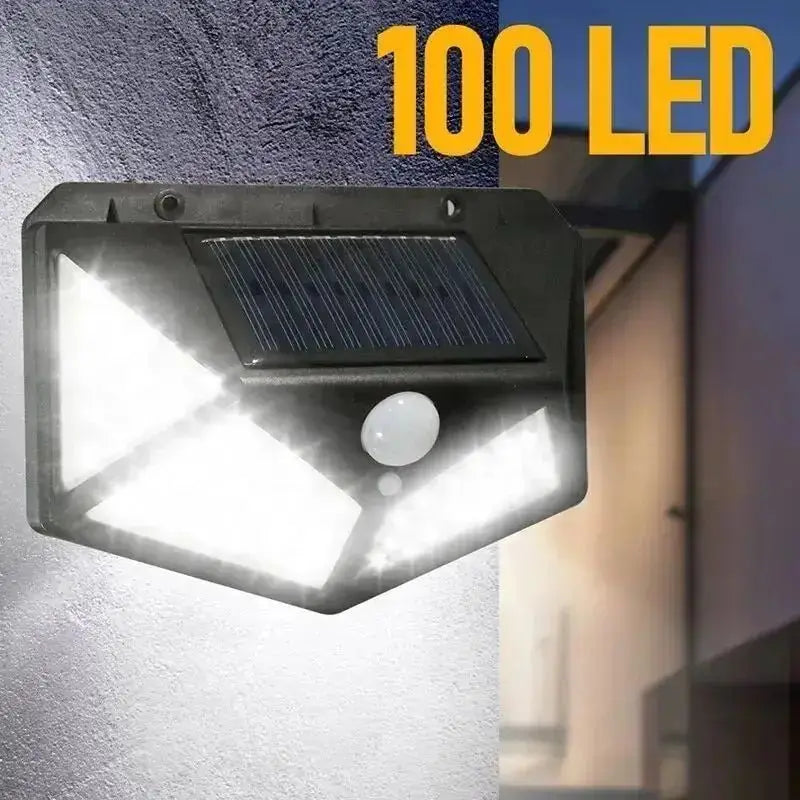 100 LED Outdoor Solar Wall Lamp Waterproof PIR Motion Sensor Solar Powered Sunlight Street Light for Garden Decoration