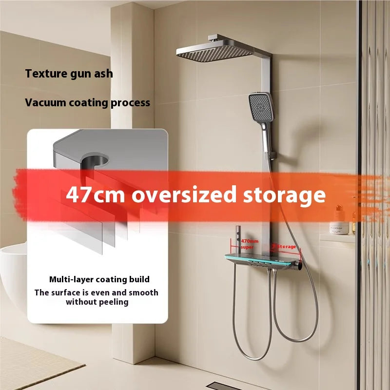 帶恆溫功能的超強數字顯示浴缸加熱器淋浴噴頭套裝，頂部噴淋式，完整浴室龍頭組合