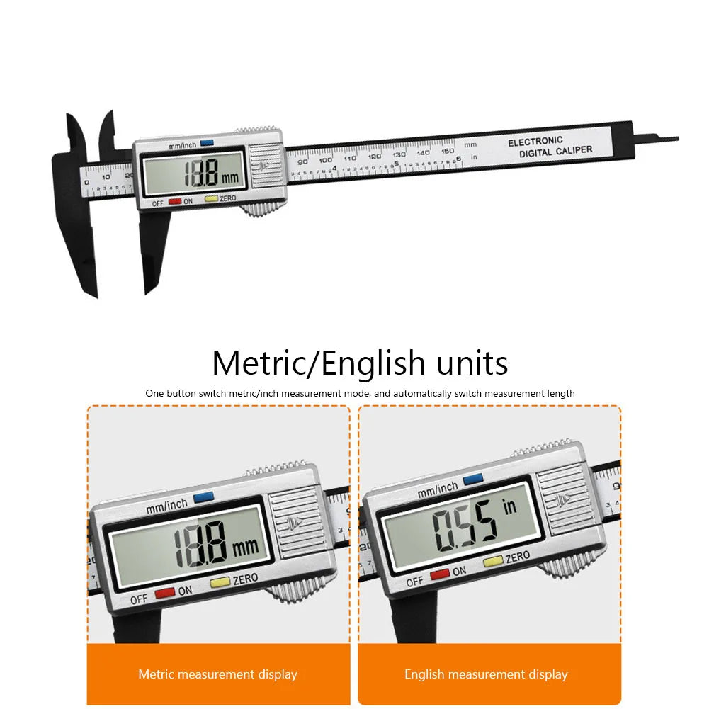 0-150mm Electronic Calipers Multipurpose Digital Caliber Measurement Ruler 0.1mm Accuracy Mm/inch Units for Woodworkers Mechanic