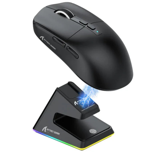 X6 Attack Shark Lightweight Wireless Mouse Up To 26K DPI RGB Backlight Charging Base with Wireless 3 Mode  for Laptop Deskbtop