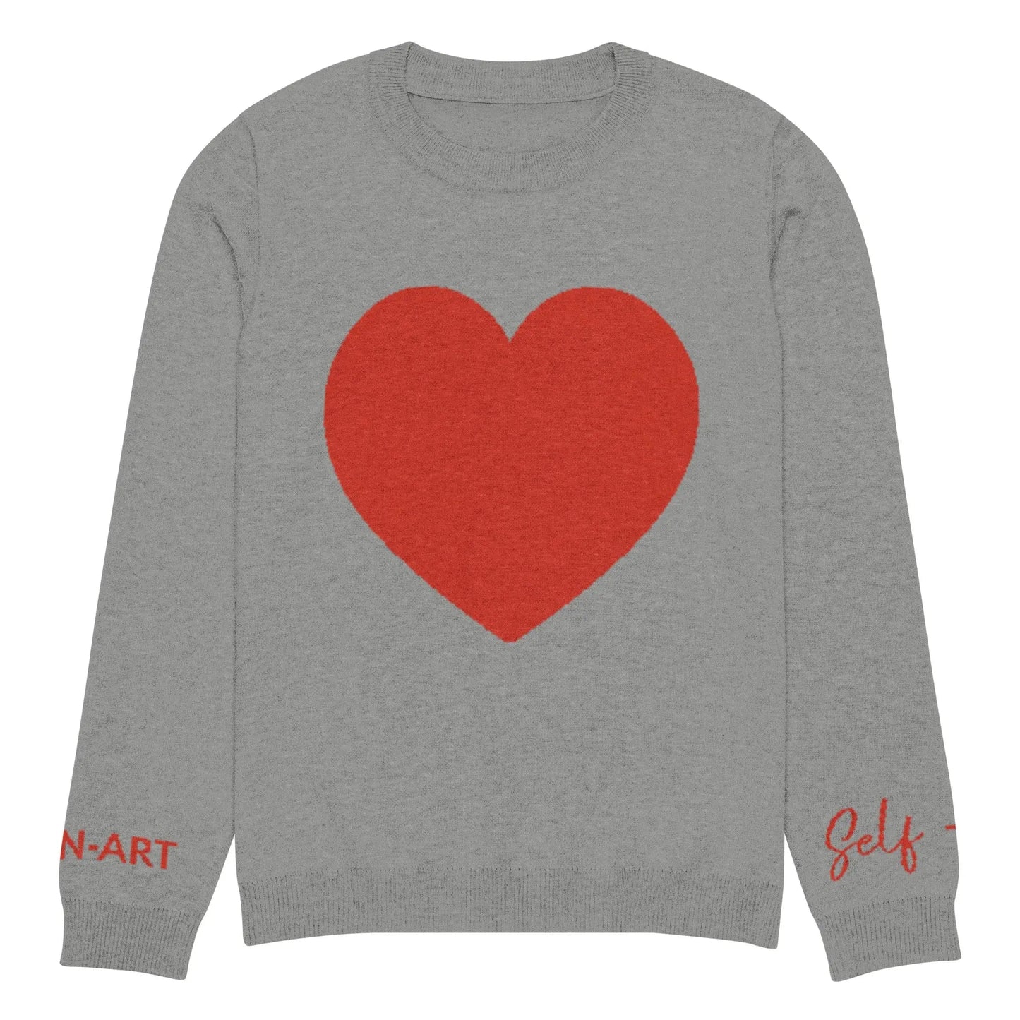 Heart - Knitted crew neck sweater GREY | crew neck knitted sweater