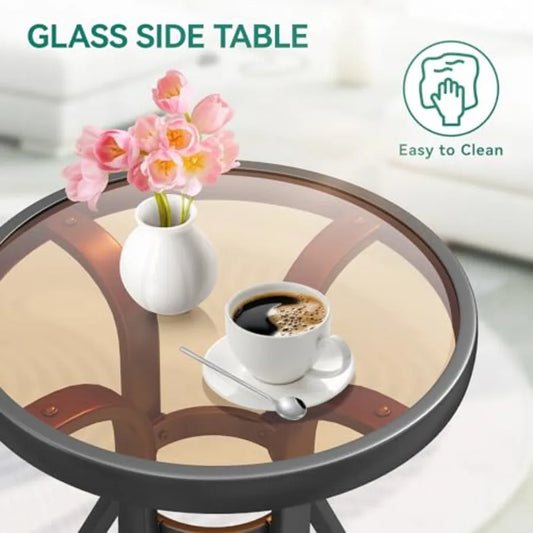 YITAHOME 三件式戶外露台小餐桌椅套裝，全天候藤編休閒椅，柳條家具，C型彈簧動力椅，適用於…