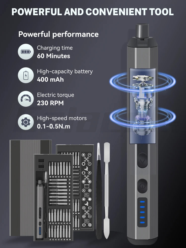 68/76 IN 1 Precision Electric Screwdriver Set 5 Levels Adjustable Comes Fill Light Professional Mobile Phone IPad Repair Tool