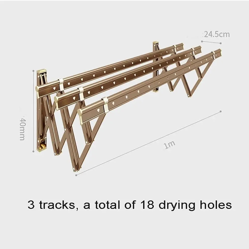 Extendable Drying Rack, Wall Mounted Airer Towel Rail Extendible Folding(1 Track)