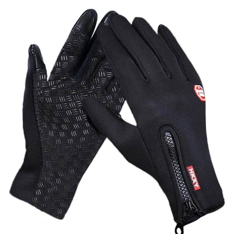 Warm Gloves Outdoor Cycling Zipper Gloves Men's Winter Women's Cycling Touchscreen Motorcycle Waterproof Warm Gloves