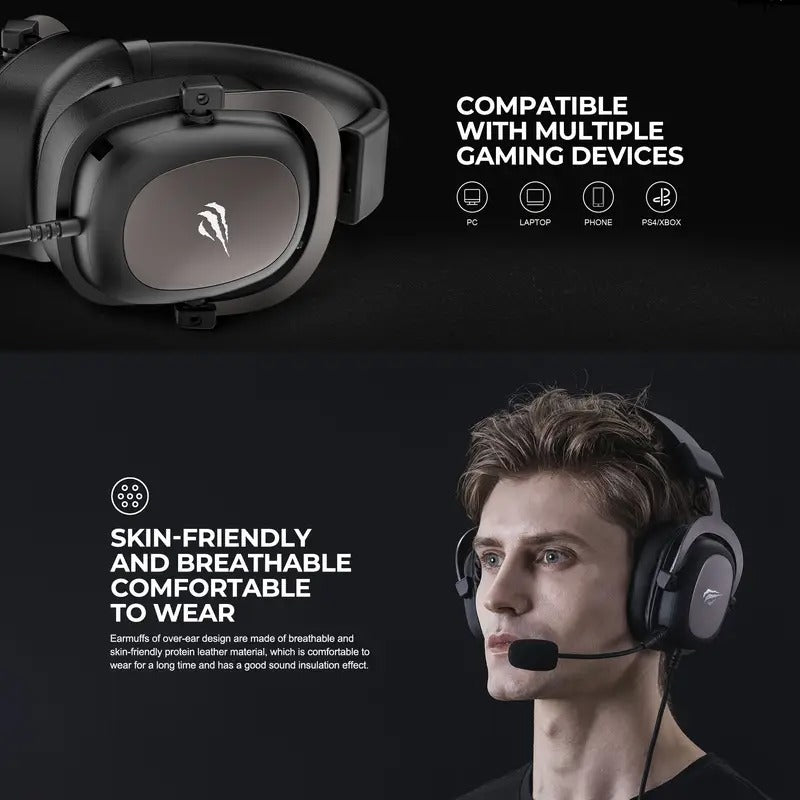 NNETM Wired Gaming Headset and Surround Sound with Mic-2