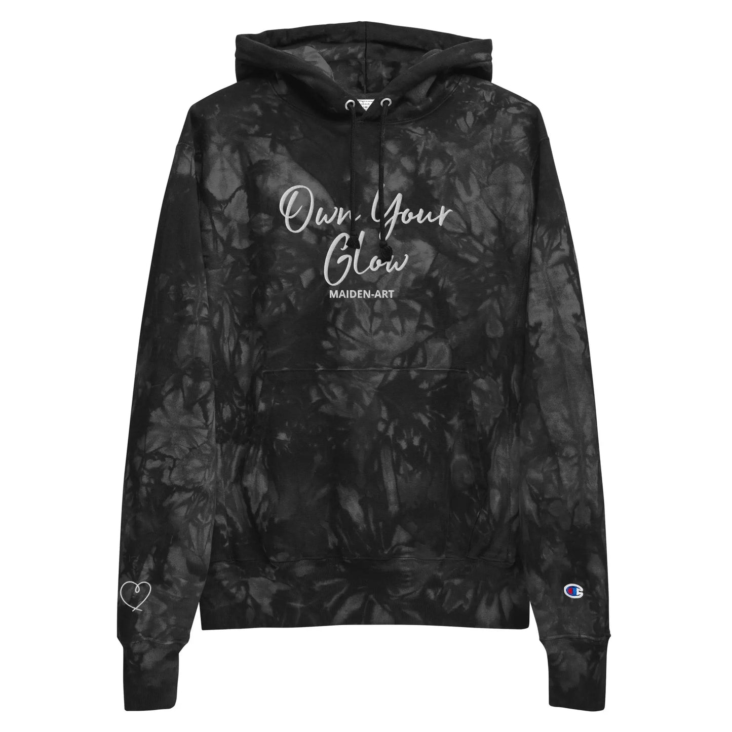 Own Your Glow Unisex Champion tie-dye hoodie with Embroidery | Champion hoodie
