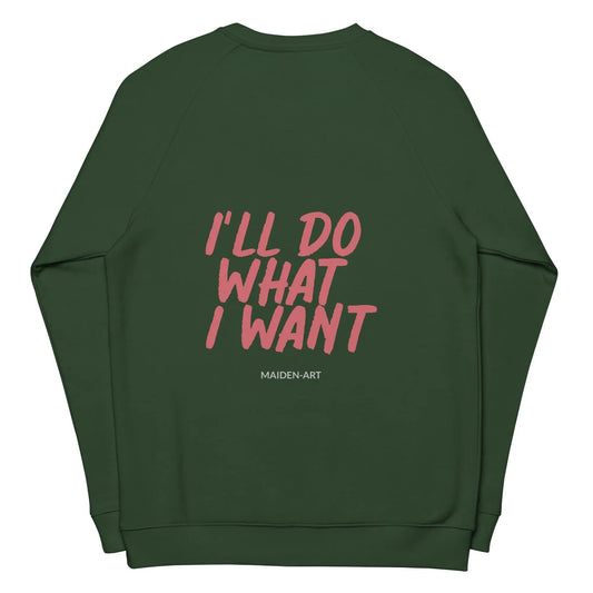 Rebel Girl Unisex organic raglan sweatshirt Organic Clothing with EMBROIDERY