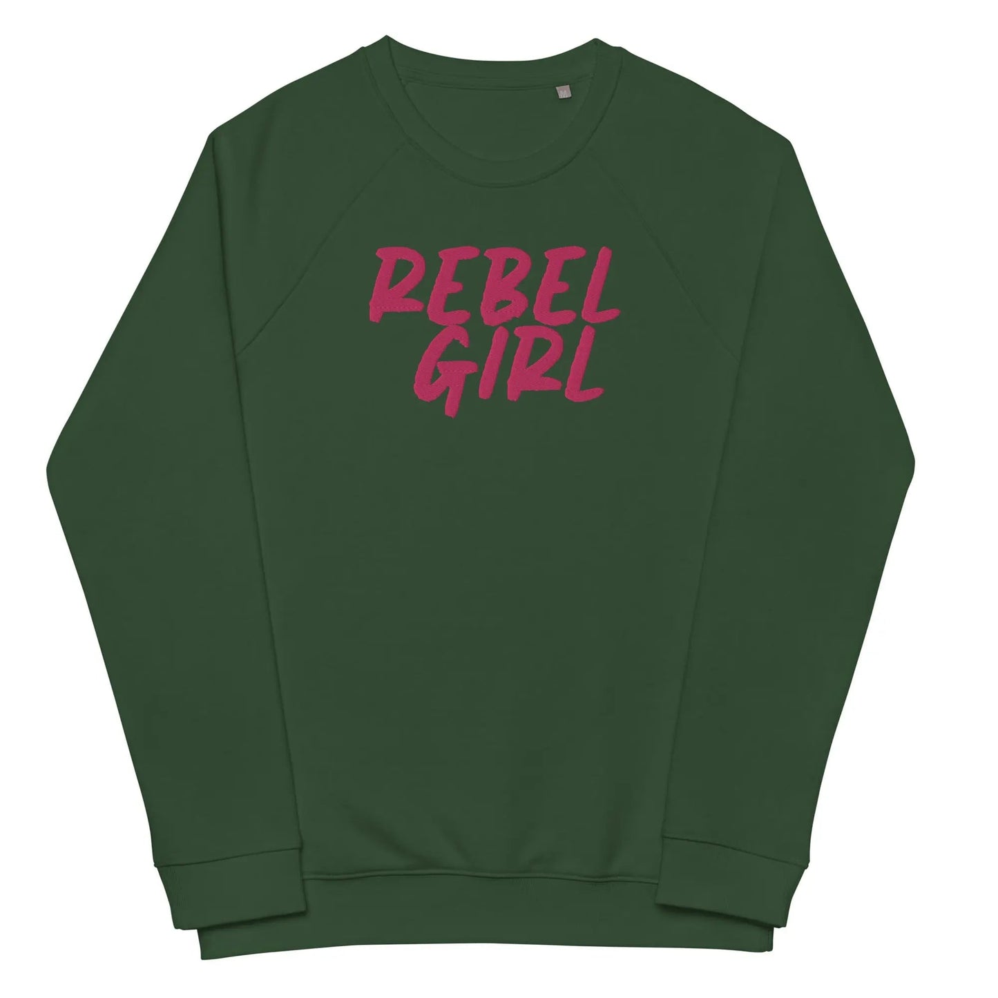 Rebel Girl Unisex organic raglan sweatshirt Organic Clothing with EMBROIDERY